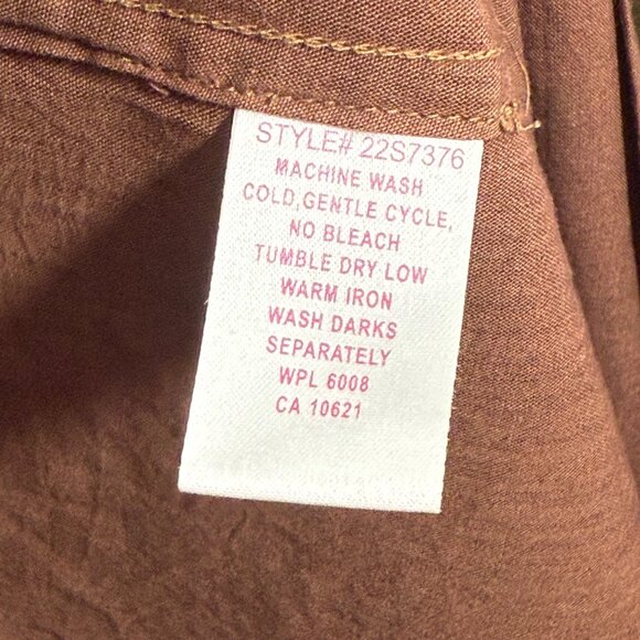 Panhandle Slim Embroidered Shirt Womens Large Brown Floral Long Sleeve Cotton - Picture 8 of 8